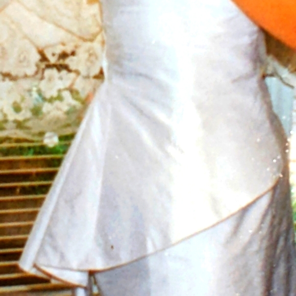 Silk Wedding Gown Alfred Angelo Peplum Sweetheart Neckline Detachable Train - Picture 5 of 17